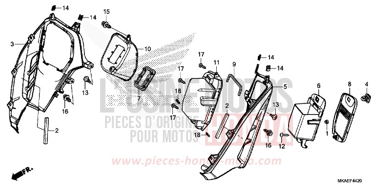 POCHE de Integra 750 MAT GUNPOWDER BLACK METALLIC (NH436) 2018